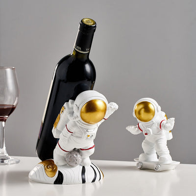 Hanging Wine Glass Holder Astronaut Wine Rack Wine Bottle Glass Holder Mold Creative Wine Bottle Rack Holder Home Decoration - Statnmore-7861