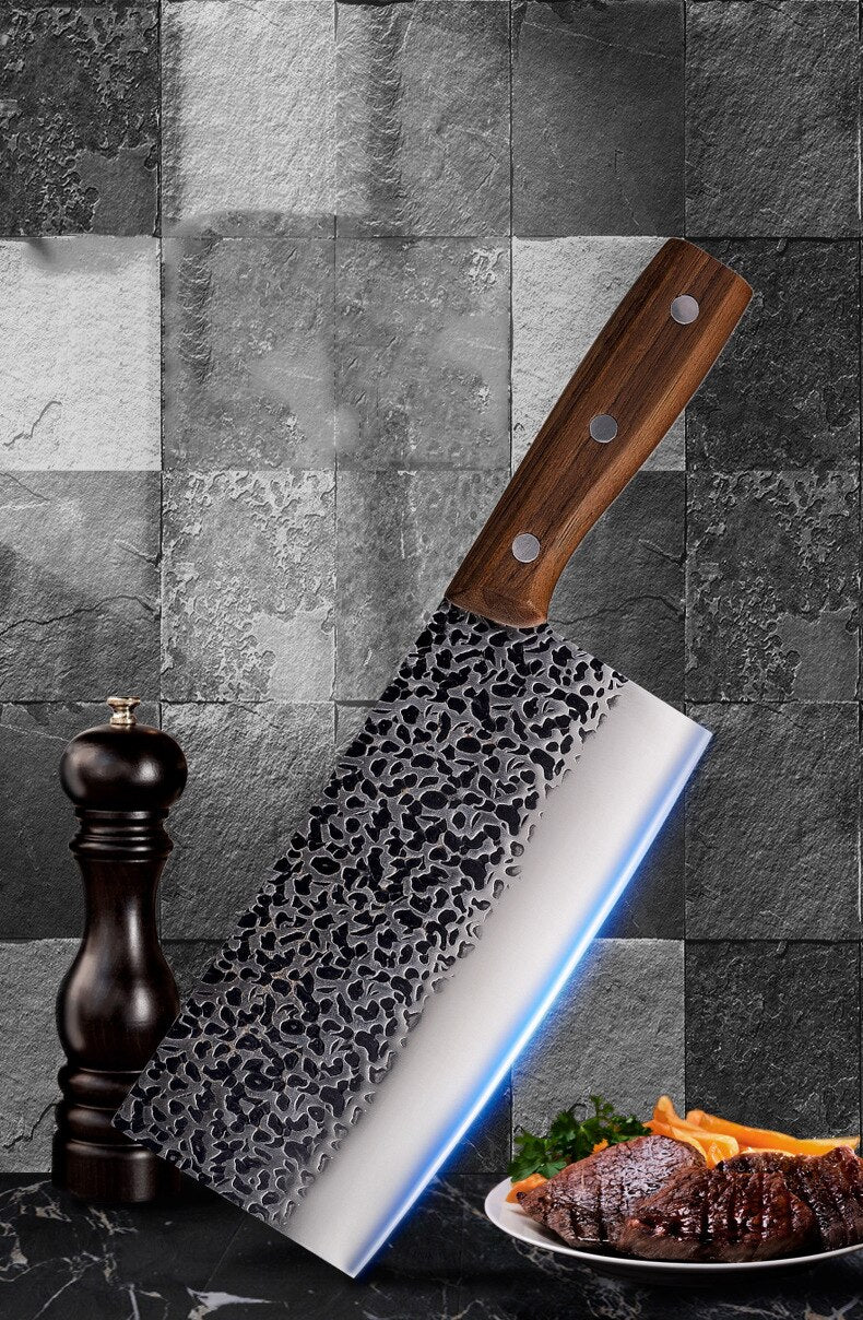 Top Quality Handmade Kitchen Knives 7Cr17mov Stainless Steel Cleaver Hand Forged Cooking Knife Chef Slicing Chopping Knife Handmade Kitchen item - Statnmore-7861