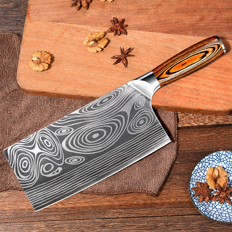 Stainless Steel  Kitchen Knives  Meat Cleaver 8inch Chinese Knife Butcher Knife Chopper Vegetable Cutter Kitchen Chef Knife Handmade Knives Handmade Knife - Statnmore-7861