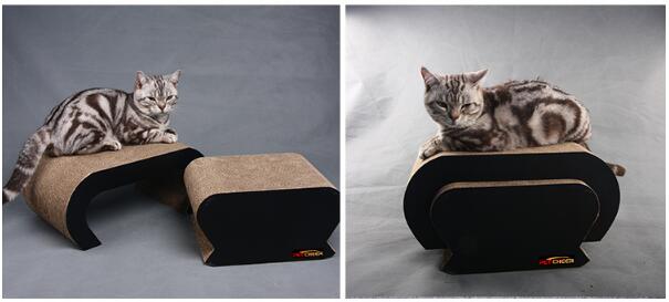 Handmade 2in1 Square Cat Scratcher Fat Cat Bed Cardboard Paper High Quality Cat Scratching Pad - Statnmore-7861