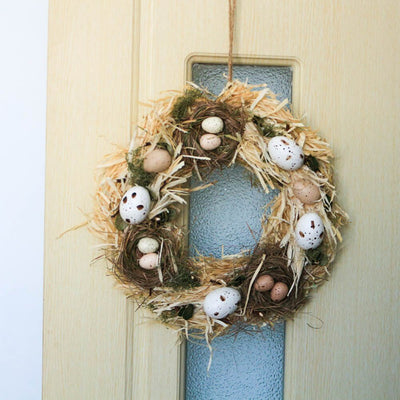 Handmade Spring Summer Wreath Door Home Decoration Accessories Home Wreath Easter Eggs Wreath Wedding Party Craft Decor Handmade - Statnmore-7861