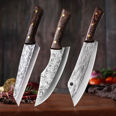 Forging Boning Knife Japanese Knife Handmade Steel Kitchen Boning Knives Chef Slicing Utility Santoku Butcher Cleaver Handmade Knives - Statnmore-7861