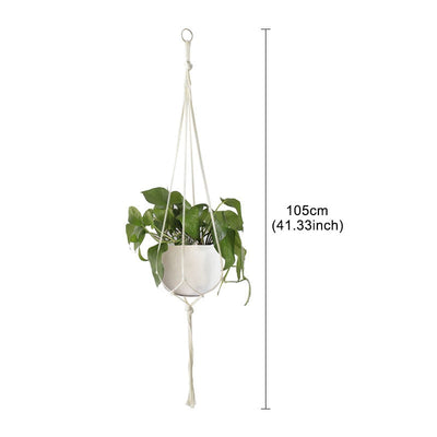 Handmade Plant Hanger Baskets Flower Pots Holder Balcony Hanging Decoration Knotted Lifting Rope Home Garden Supplies Hand Vowed - Statnmore-7861