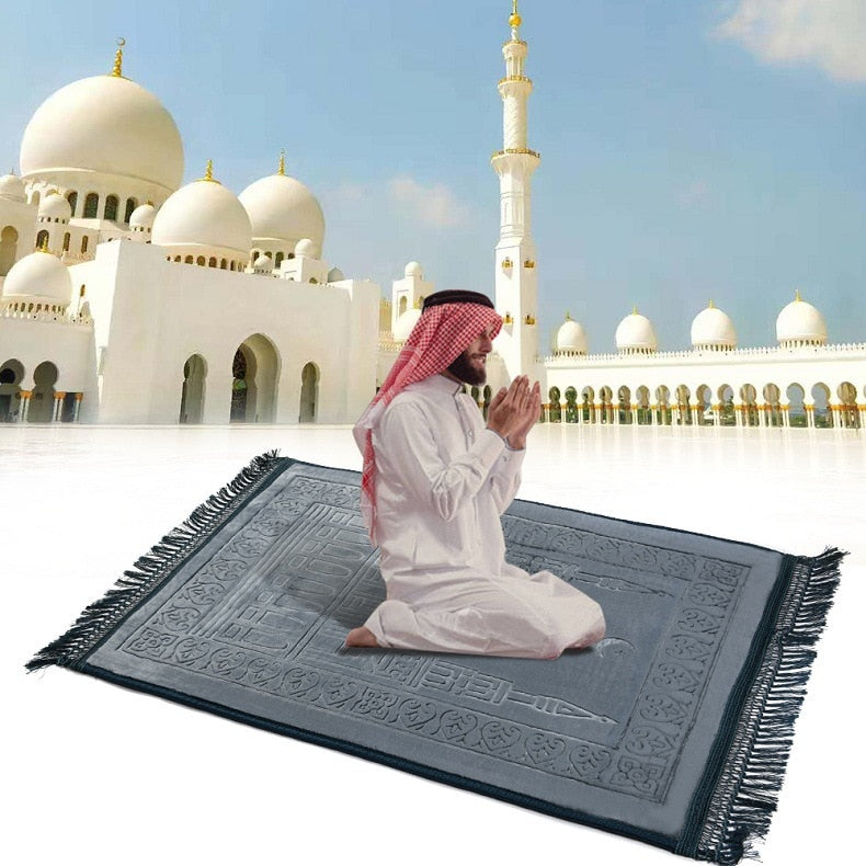 Thick Soft Muslim Islamic Prayer Mat Salat Musallah Prayer Rug tapis de priere islam Sajadah Praying Mats Rug Carpet  Hand Knitted Prayer - Statnmore-7861