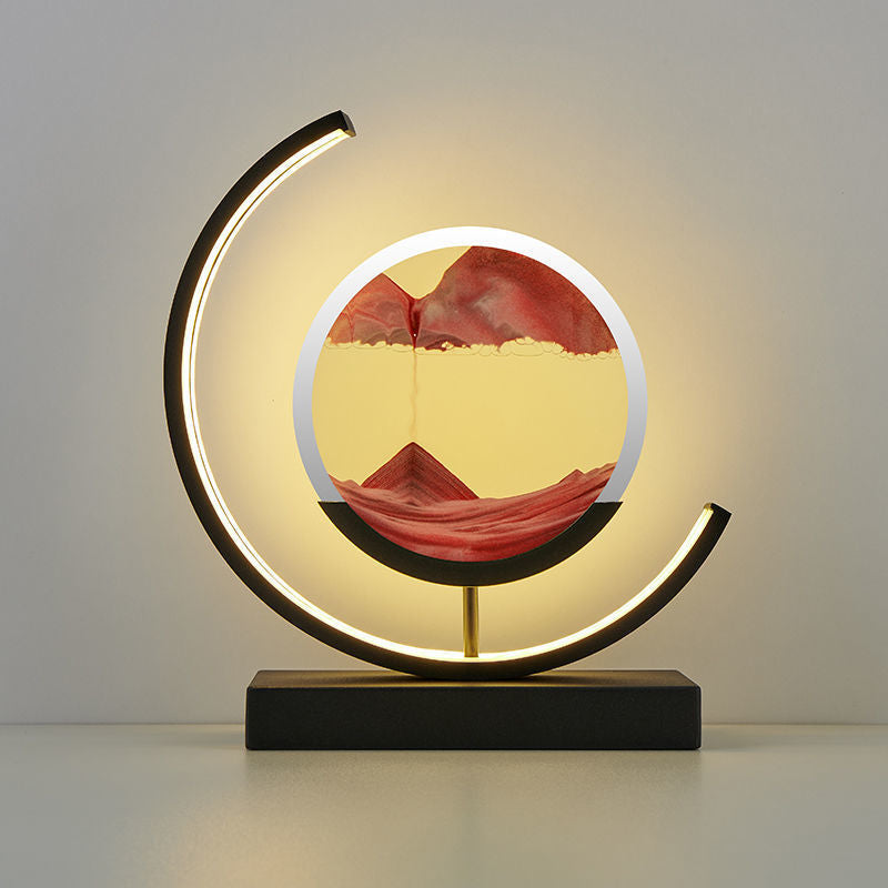 Unique Decorative Sand Painting Night Light Table Lamp