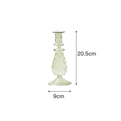 Glass Candle Holder Home Decor Wedding Decoration Home Decoration Accessories European Retro Crystal Candlestick Hand Crafted - Statnmore-7861