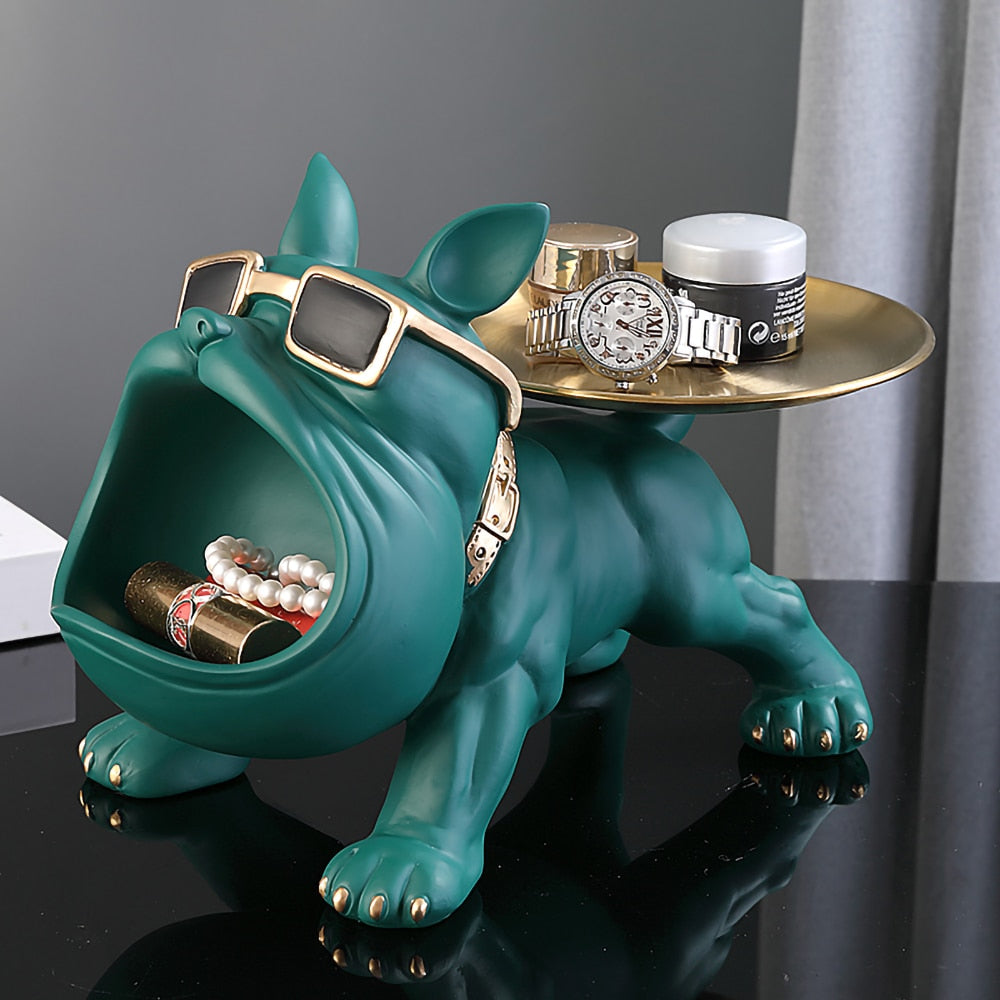 Bulldog Figurine for Home Interior Desk Decoration , Resin Dog Statue