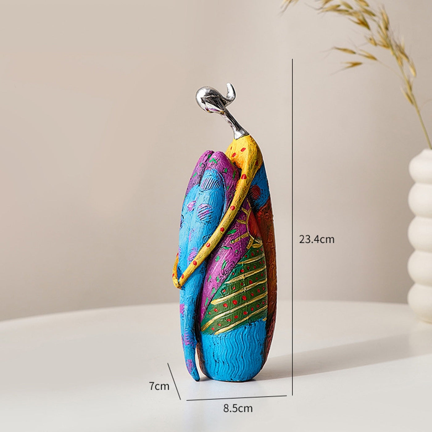 Modern Art Figurine Resin Desktop Decoration Colorful Abstract Women Yoga Figure Statue for Living Room Decorative Ornament Hand Cratfed - Statnmore-7861