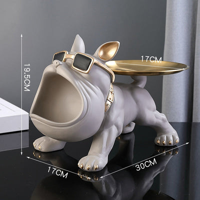 Bulldog Figurine for Home Interior Desk Decoration , Resin Dog Statue