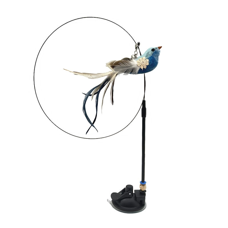 Simulation Funny Feather Bird Interactive Cat Toy
