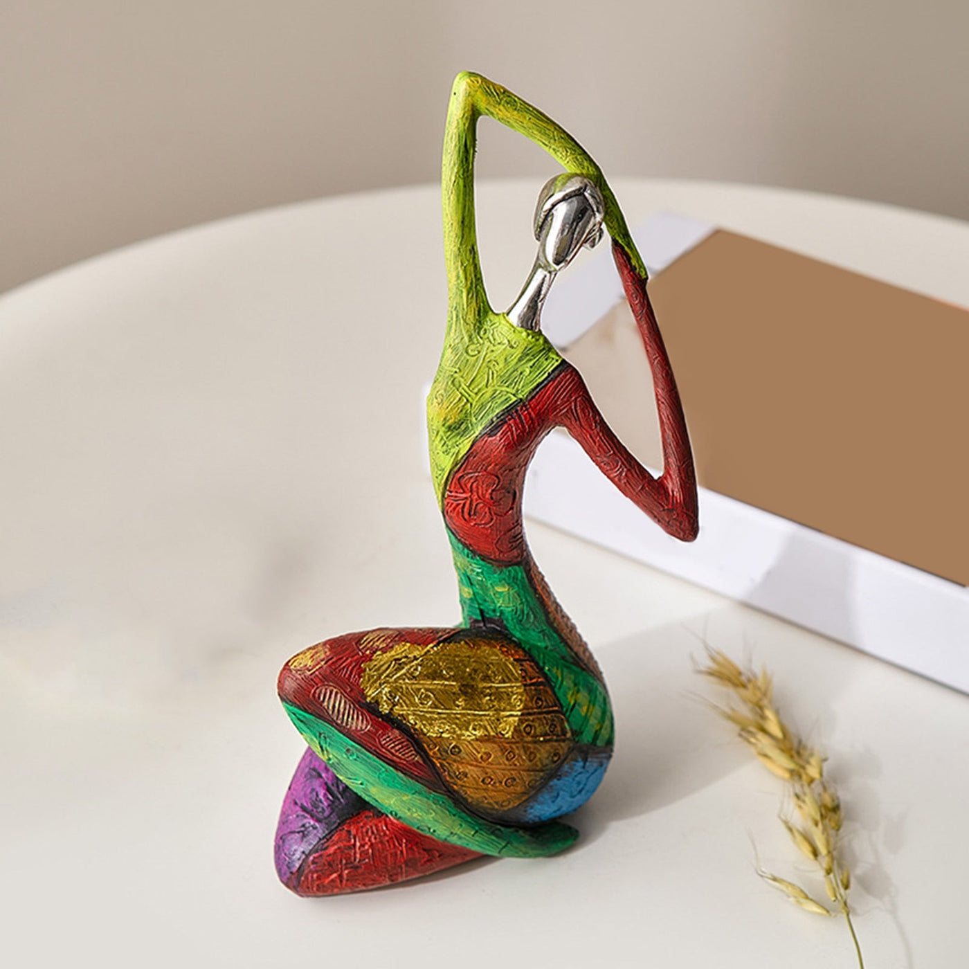 Modern Art Figurine Resin Desktop Decoration Colorful Abstract Women Yoga Figure Statue for Living Room Decorative Ornament Hand Cratfed - Statnmore-7861