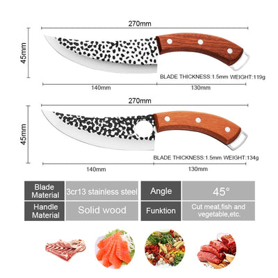 Boning Knife Forged Stainless Steel Outdoor Hunting Cleaver Knife for Meat Fruit Vegetables Kitchen Professional Chef Knife Damascus Handmade Knives - Statnmore-7861