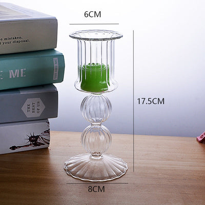 Glass Candle Holder Home Decor Wedding Decoration Home Decoration Accessories European Retro Crystal Candlestick Hand Crafted - Statnmore-7861
