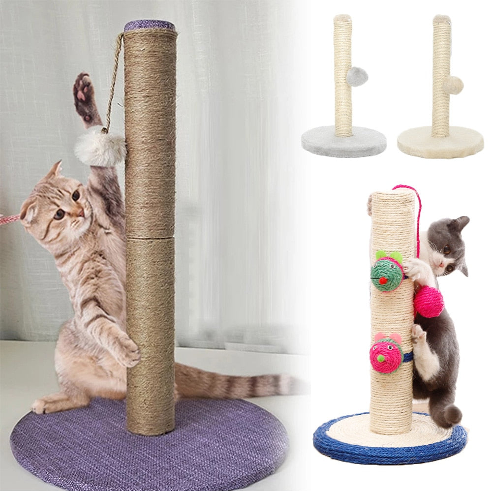 Pet Toy Sisal Cat Scratching Post for Cat Tree Kitten Cat Scratcher Jumping Tower Toy with Ball Cat scraper Protecting Furniture Cat Scratcher Cat Tree Cat Furniture - Statnmore-7861