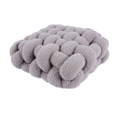 Fashion New Soft Plush Knot Seat Cushion Home Wool Solid Color Sofa Bed Decoration Pillow Square Hand Woven Office Chair Cushion - Statnmore-7861