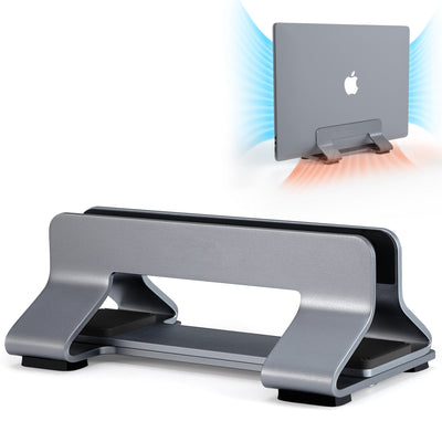 Tool-Free Adjustable Vertical Aluminum Laptop Stand Holder