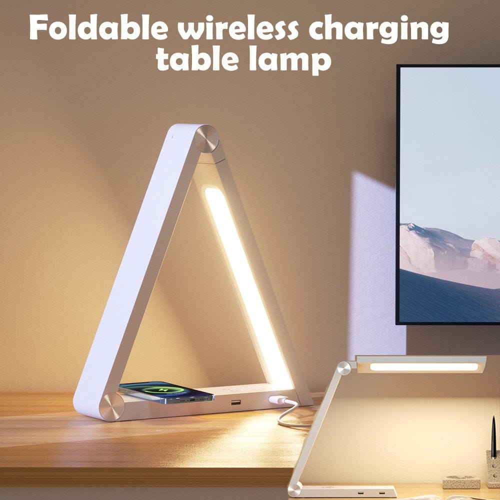 Foldable 10W Wireless Triangle Desk Lamp