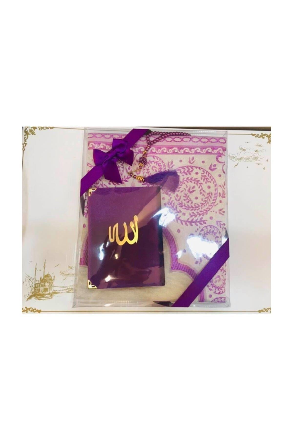 Prayer Rug Set 3 Piece Muslim Set Arabic Islamic Product Mevlüt Umrah Gift Sijadat | Prayer Rug | Yasini Şerif | 99 Beads Rosary - Statnmore-7861