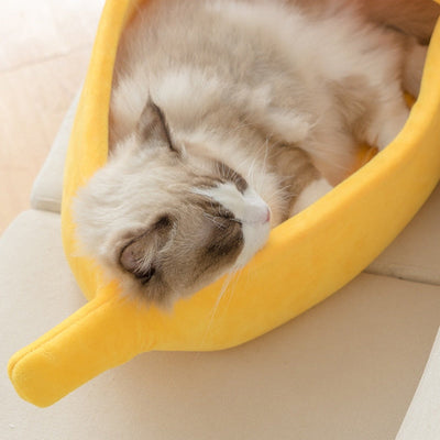 Banana Cat Bed Cat Furniture Handmade Cat Beds Catnip Toys Cat Grooming Cat House Scratching Post - Statnmore-7861