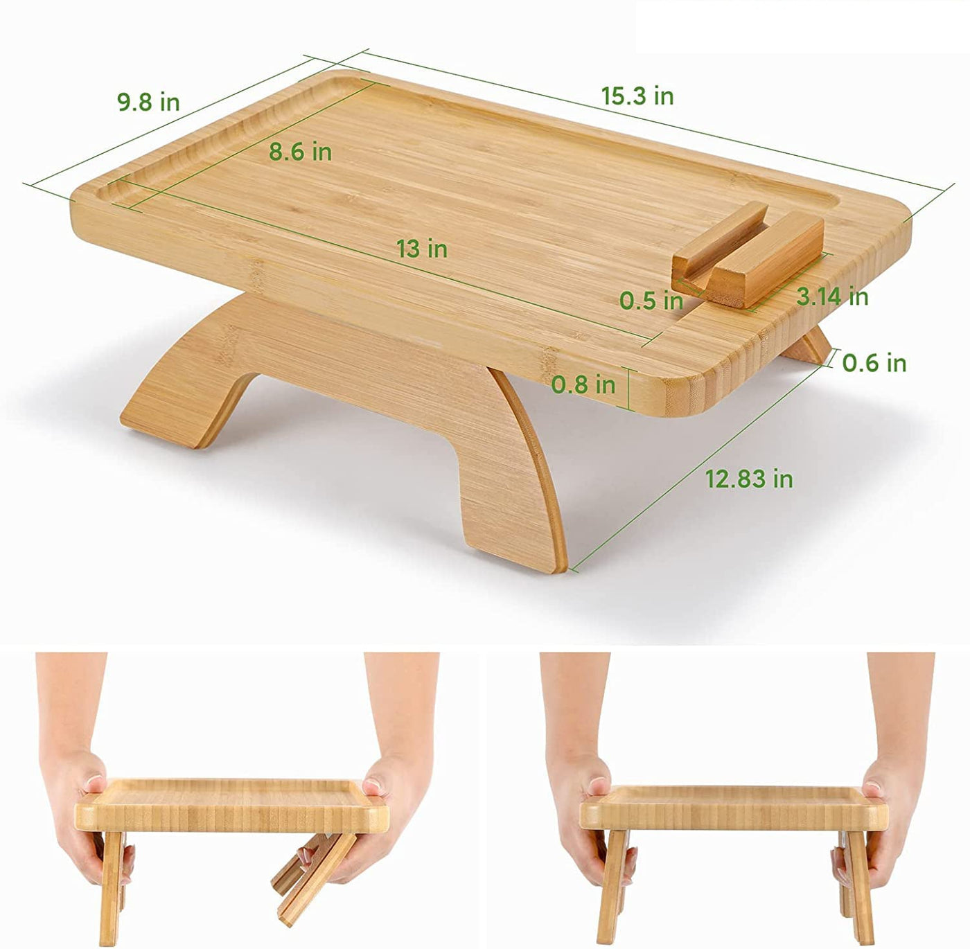 Bamboo Sofa Tray Home Decor Portable Folding Home Decor Living Room Decor Handmade Table - Statnmore-7861